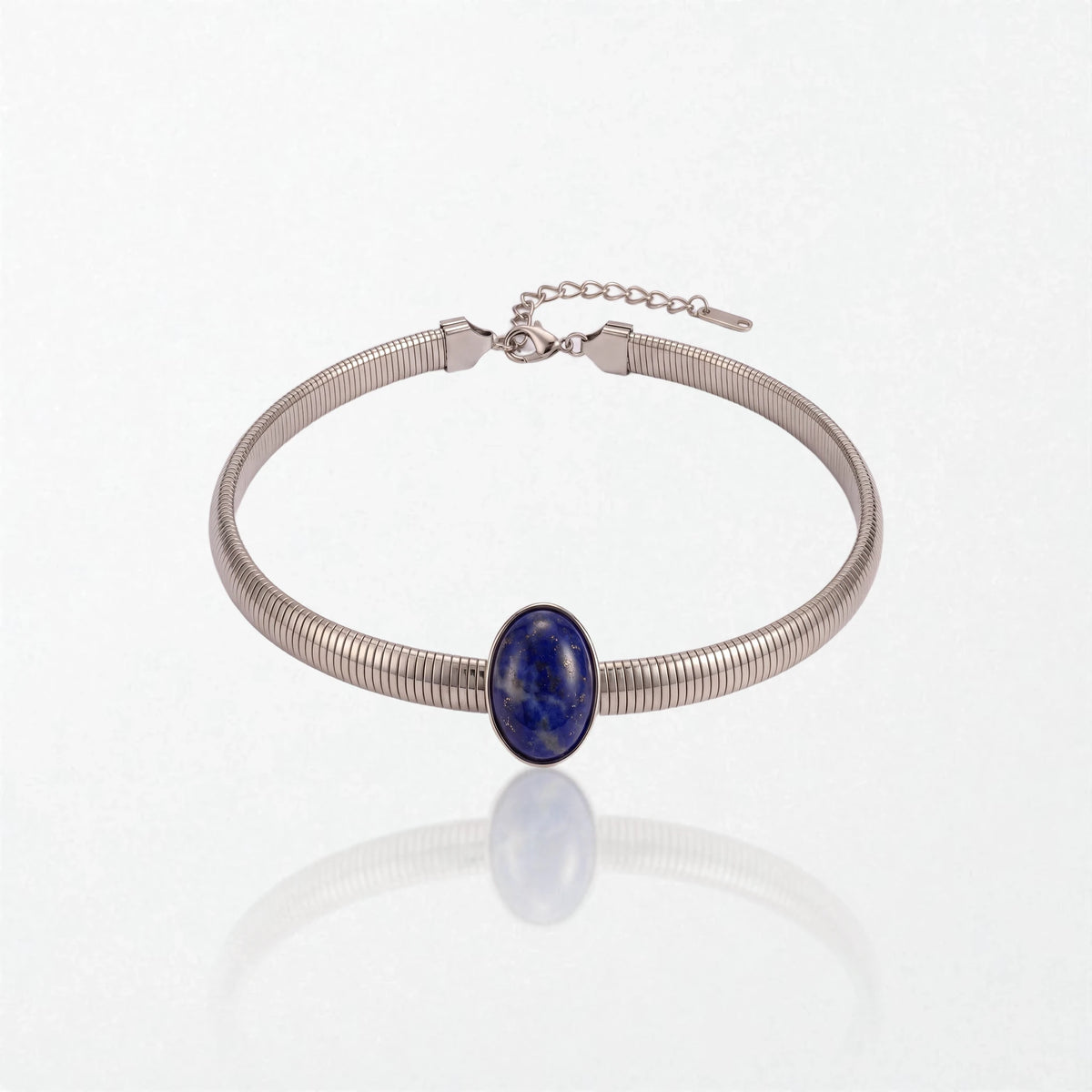 Blue Lazurite Snake Choker - Silver - Margaux