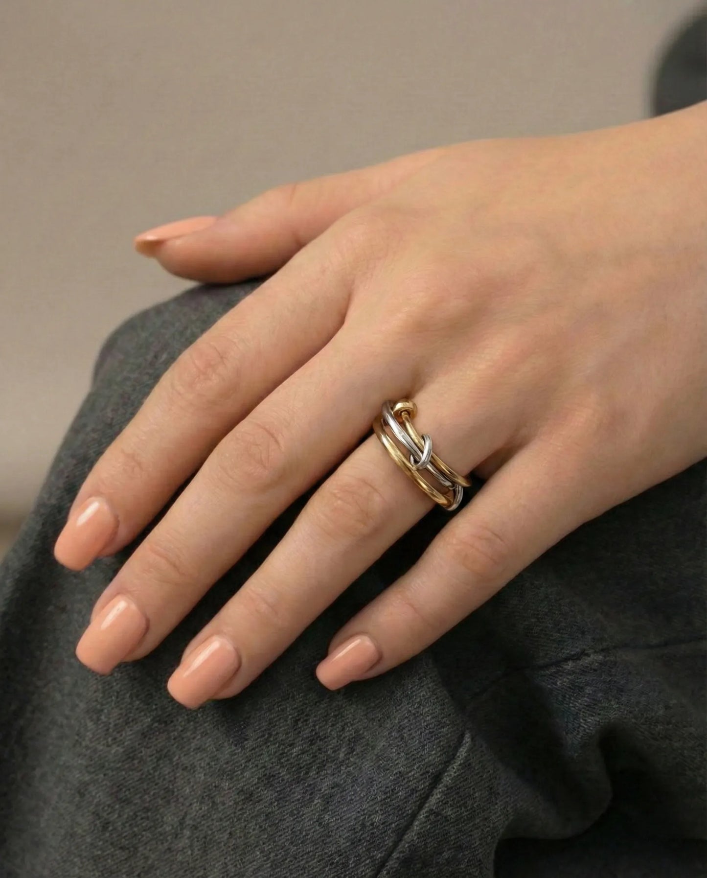 Intertwined Link Rings - Duo Tone - Harmony