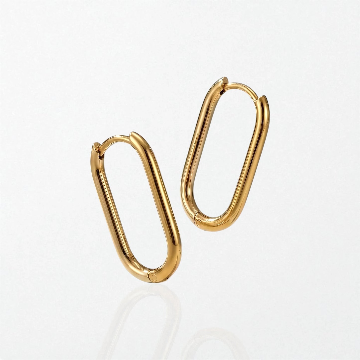 Modern Geometric Contour Hoops - Stainless Steel - Saskia