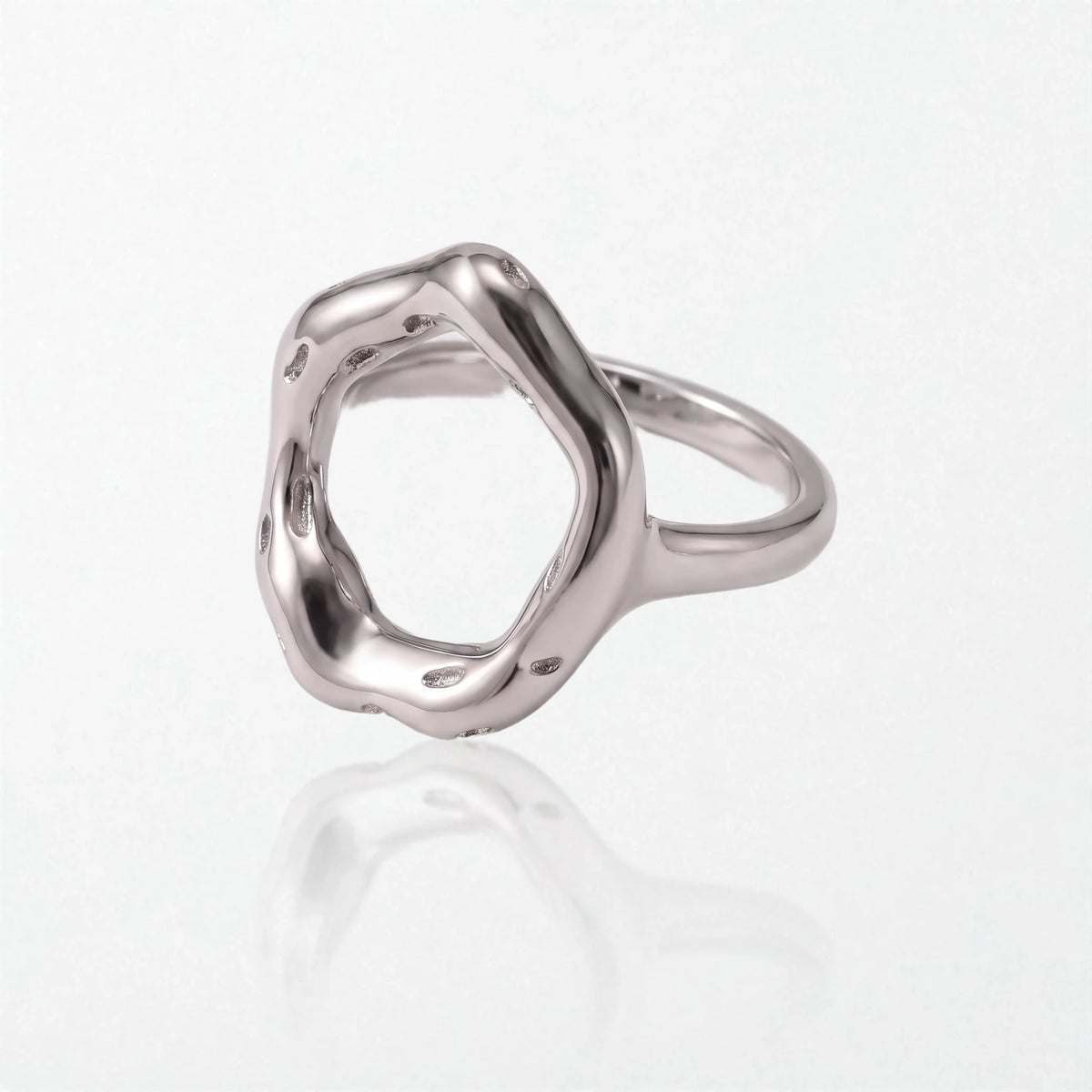 Molten Open Circle Ring - Stainless Steel - Cordelia