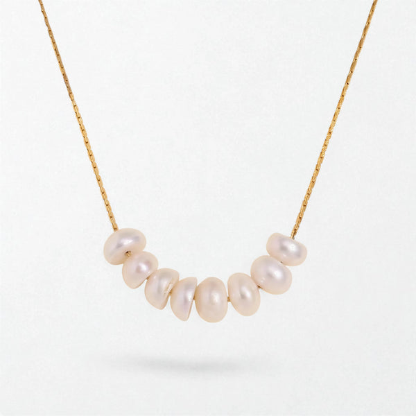 Petite Pearl Cluster Necklace - 18K Gold Plated - Astrid