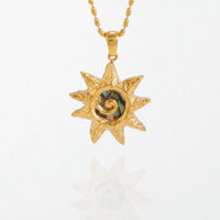 Abalone Sunburst Necklace - 18K Gold Plated - Solana