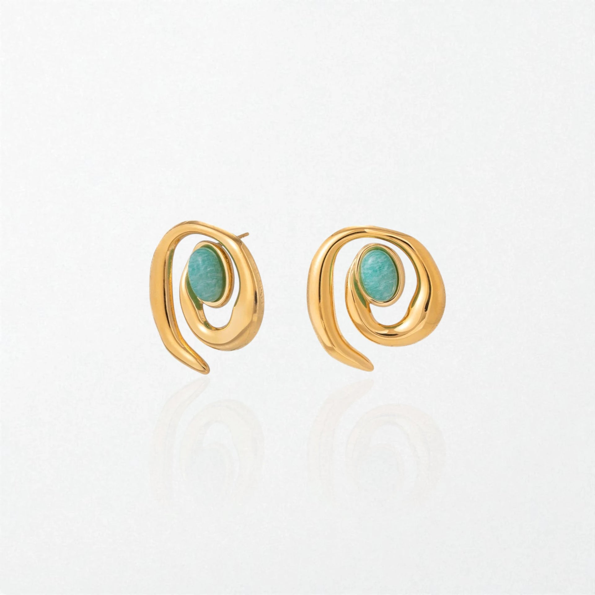 アクセサリー Fauvirame Waterdrops Earrings S / Gold Amazonite Swirl Earrings | Waterproof Jewellery | Falienne
