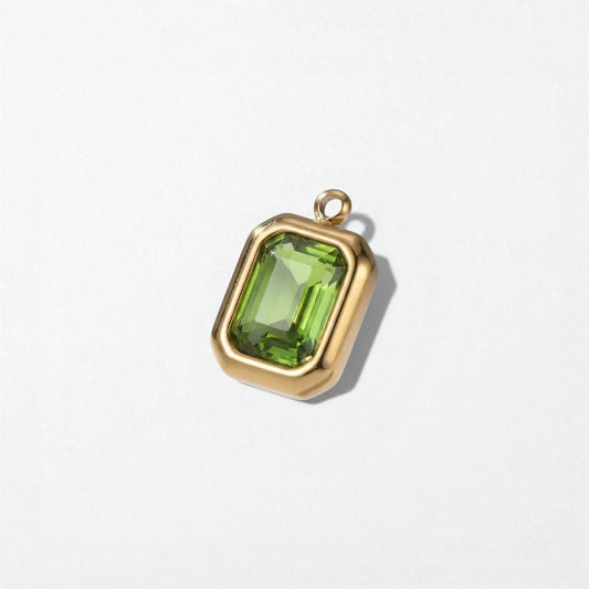 Birthstone Charm Pendant - 18K Gold Plated