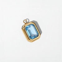 Birthstone Charm Pendant - 18K Gold Plated