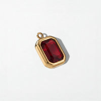 Birthstone Charm Pendant - 18K Gold Plated