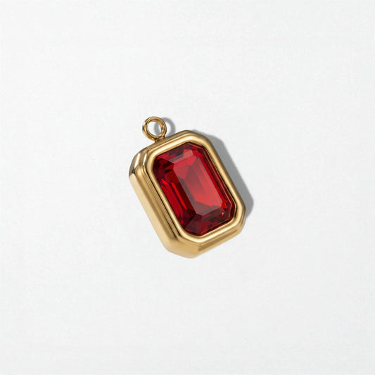 Birthstone Charm Pendant - 18K Gold Plated
