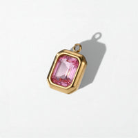 Birthstone Charm Pendant - 18K Gold Plated