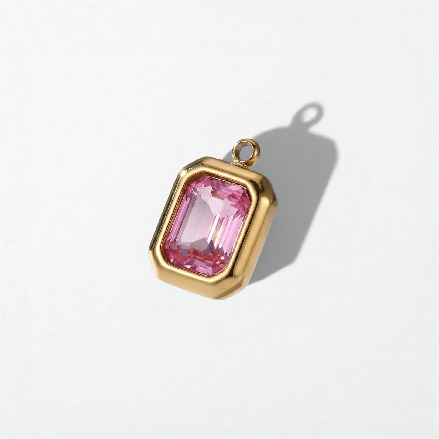 Birthstone Charm Pendant - 18K Gold Plated