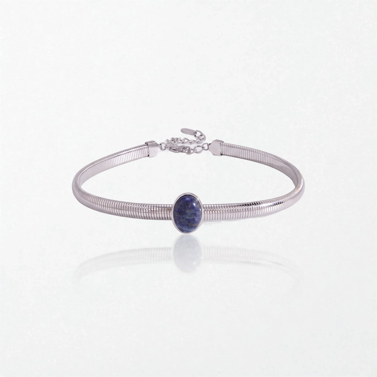 Blue Lazurite Snake Choker - Silver - Margaux