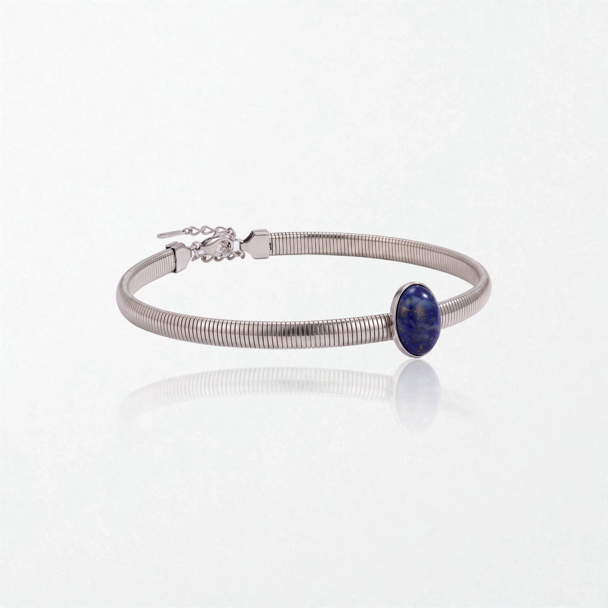 Blue Lazurite Snake Choker - Silver - Margaux