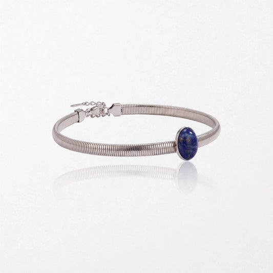 Blue Lazurite Snake Choker - Silver - Margaux