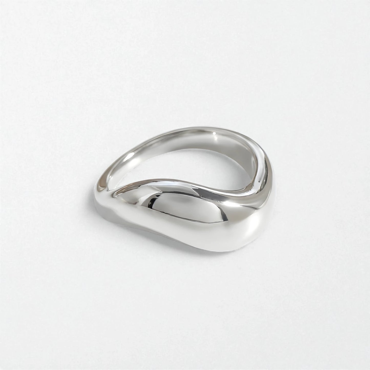 Bold Contour Dome Ring - Stainless Steel - Freya