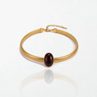 Brown Resin Snake Choker - 18K Gold Plated - Colette