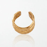 Carved Floral Double Ear Cuff - 18K Gold Plated - Clemence