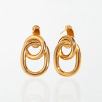 Chunky Interlocking Link Earrings - 18K Gold Plated - Camilla