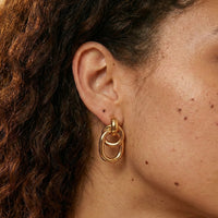 Chunky Interlocking Link Earrings - 18K Gold Plated - Camilla