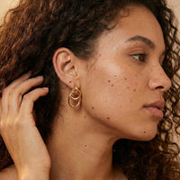 Chunky Interlocking Link Earrings - 18K Gold Plated - Camilla