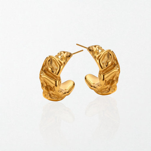 Chunky Molten Hoops - Stainless Steel - Thalia