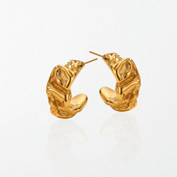Chunky Molten Hoops - Stainless Steel - Thalia