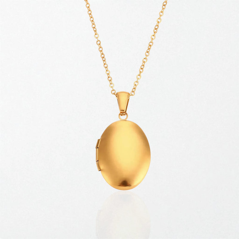 Classic Oval Locket Necklace - 18K Gold Plated - Josephine