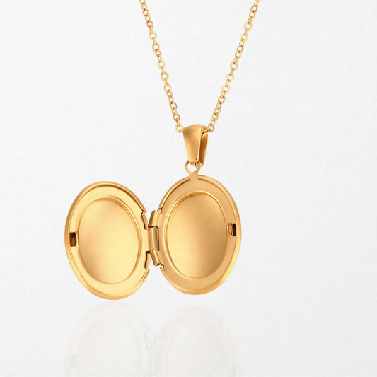 Classic Oval Locket Necklace - 18K Gold Plated - Josephine