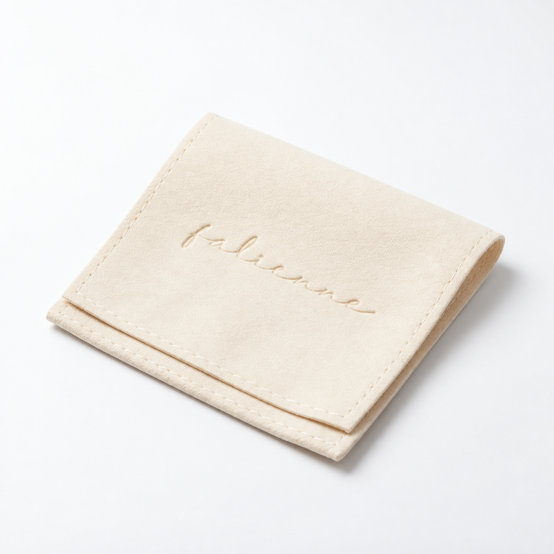 Falienne cream velvet jewellery pouch