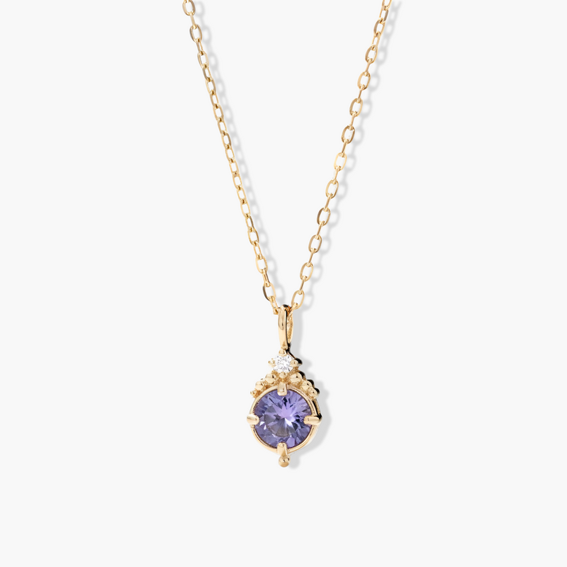 Tanzanite Solitaire 14K Gold Plated Necklace - Matilde