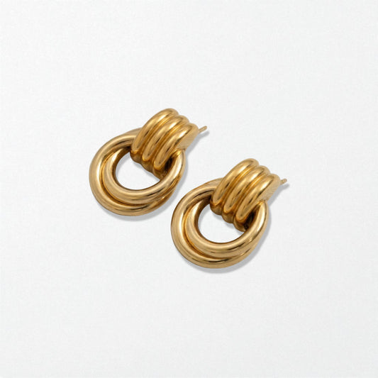Interlocking Circle Earrings - Stainless Steel - Isadora