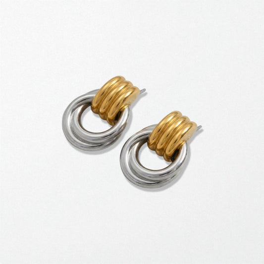 Interlocking Circle Earrings - Stainless Steel - Isadora