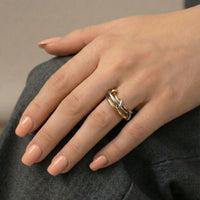 Intertwined Link Rings - Duo Tone - Harmony