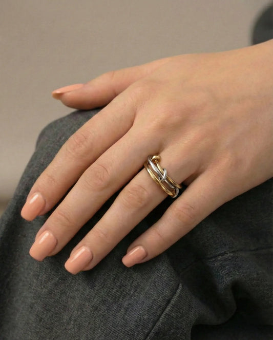 Intertwined Link Rings - Duo Tone - Harmony