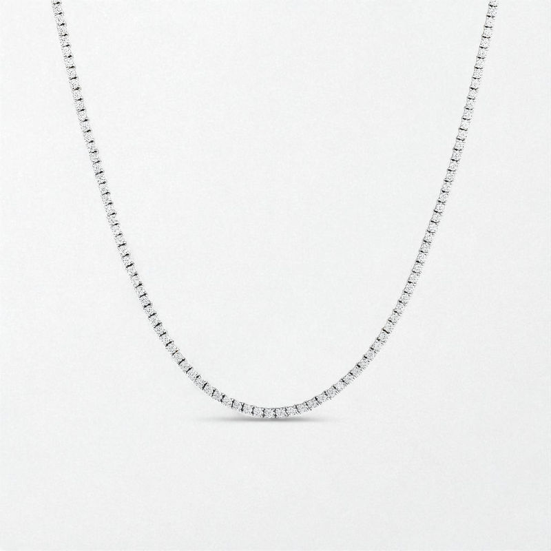 Classic Tennis S925 14K Gold Plated Necklace - Amelia