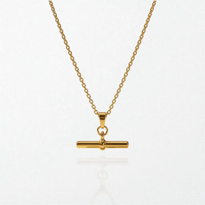 Celine minimalist t-bar necklace in 18K gold finish