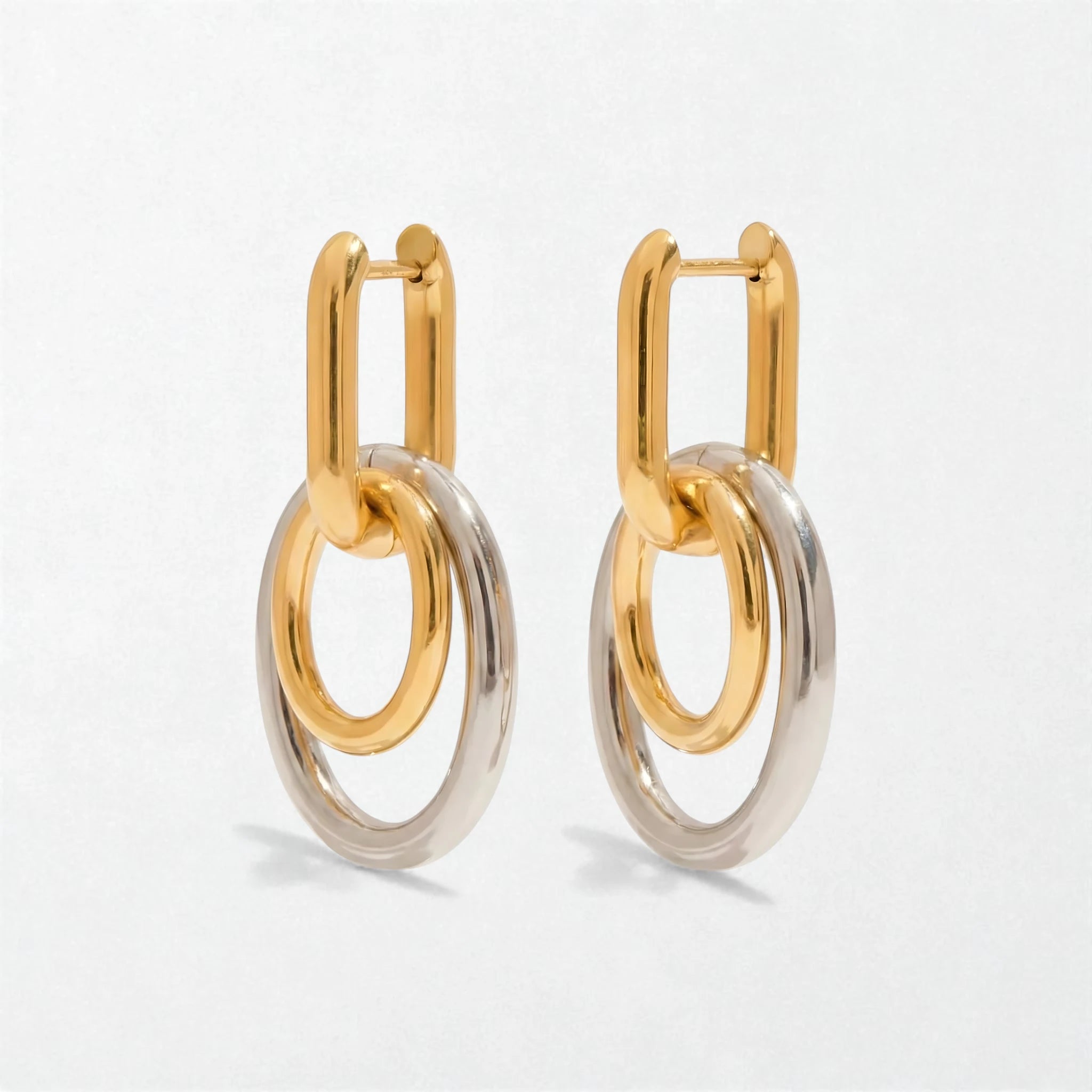 Mixed Metal U-Hoop Earrings | Waterproof Jewellery | Falienne