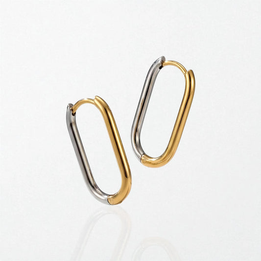 Modern Geometric Contour Hoops - Duo Tone - Saskia