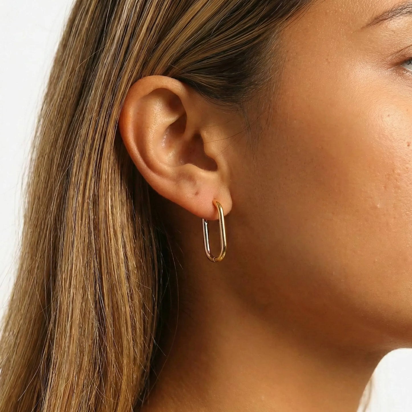 Modern Geometric Contour Hoops - Stainless Steel - Saskia