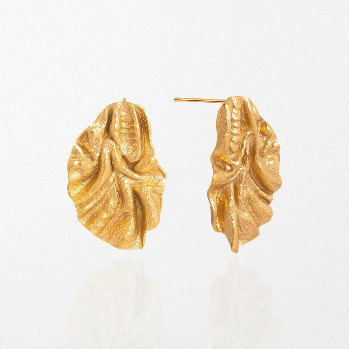 Molten Drape Statement Earrings - 18K Gold Plated - Marina