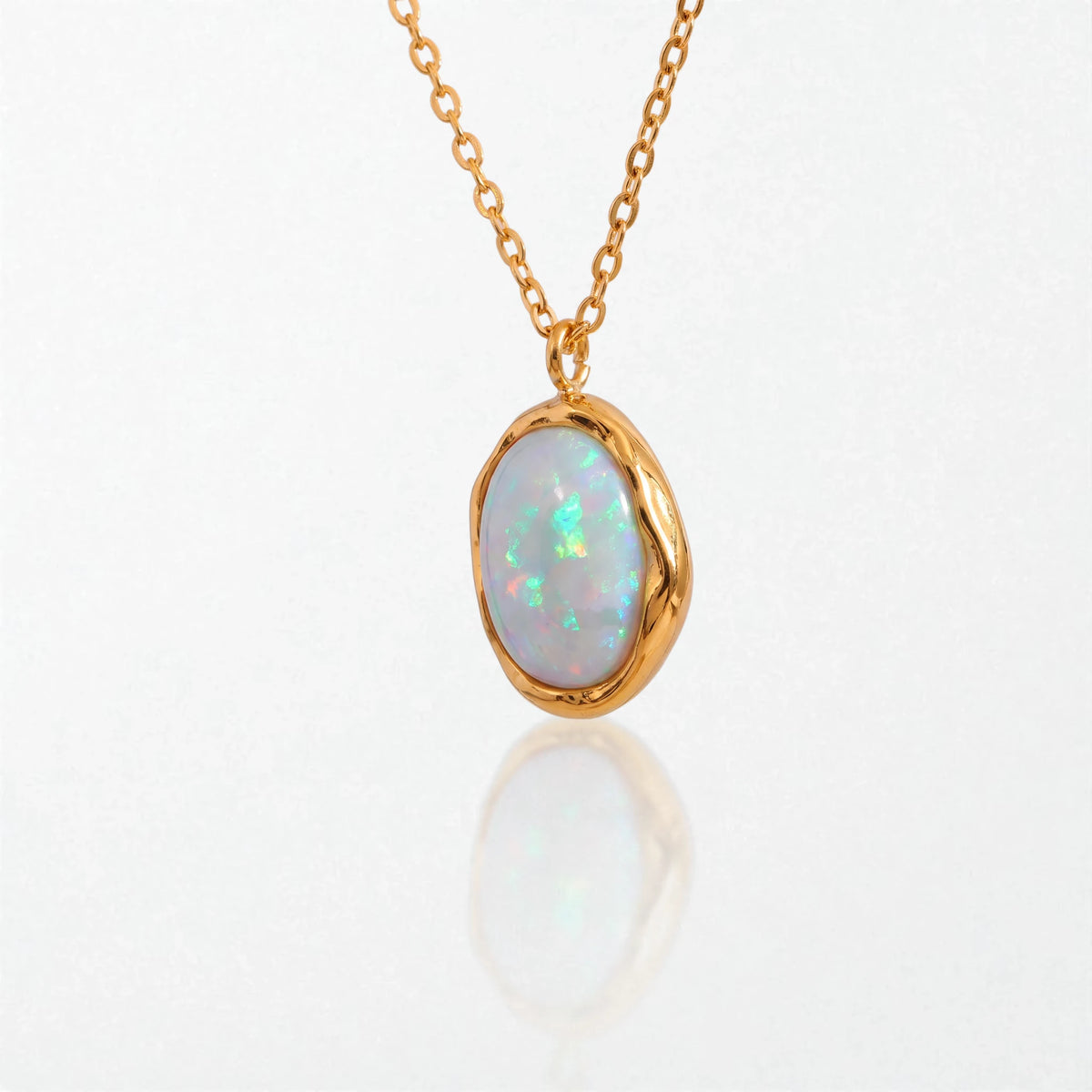 Molten Opal Pendant Necklace - Stainless Steel - Ivy