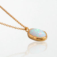 Molten Opal Pendant Necklace - Stainless Steel - Ivy