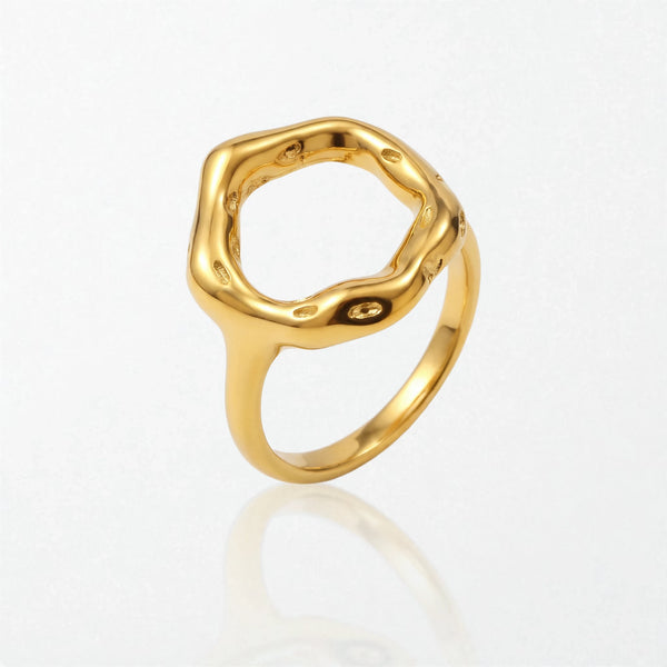 Molten Open Circle Ring - Stainless Steel - Cordelia