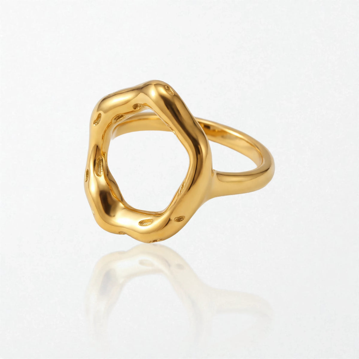 Molten Open Circle Ring - Stainless Steel - Cordelia