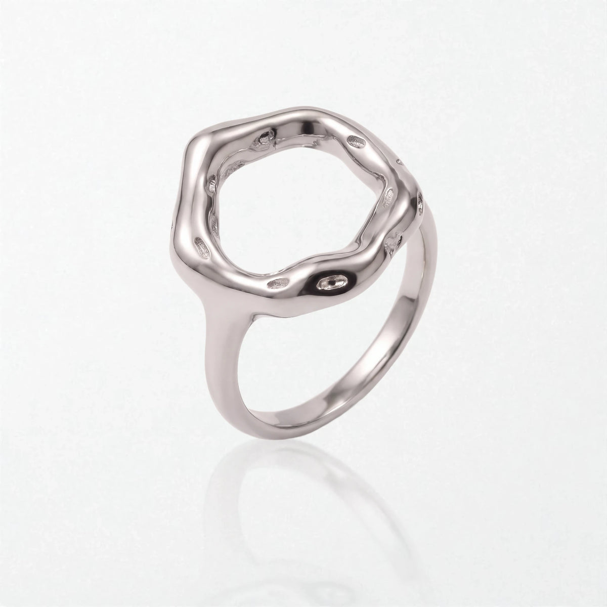 Molten Open Circle Ring - Stainless Steel - Cordelia