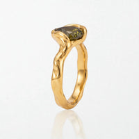Molten Teardrop Stone Ring - Stainless Steel - Aurore