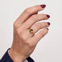 Molten Teardrop Stone Ring - Stainless Steel - Aurore