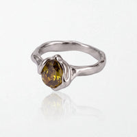 Molten Teardrop Stone Ring - Stainless Steel - Aurore