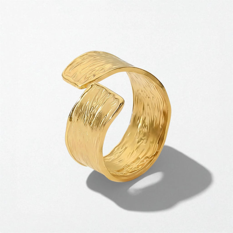 Molten Texture Wrap Ring - Stainless Steel - Elara
