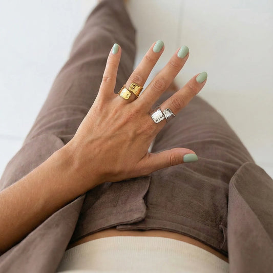 Molten Texture Wrap Ring - Stainless Steel - Elora