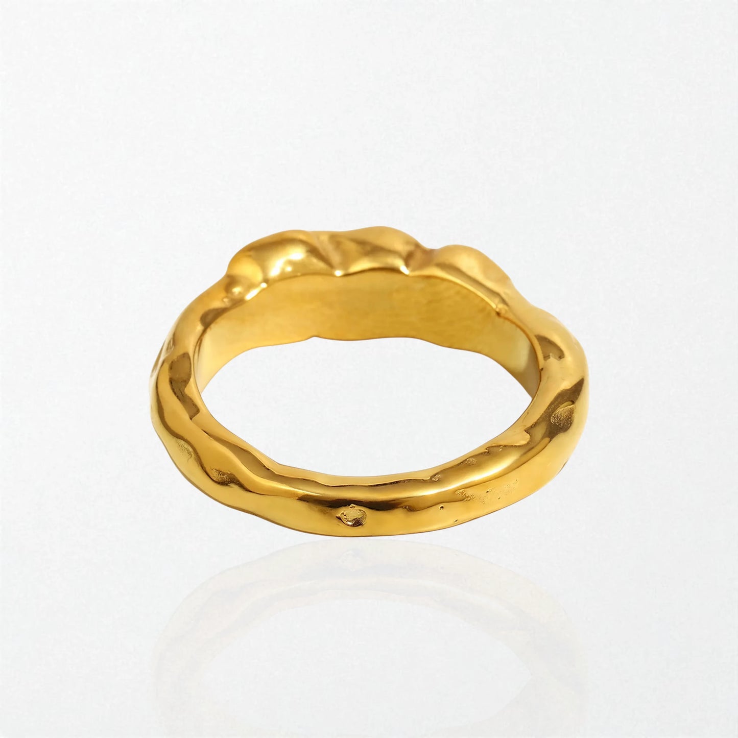 Molten Triple Stone Ring - Stainless Steel - Serafina