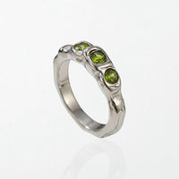 Molten Triple Stone Ring - Stainless Steel - Serafina